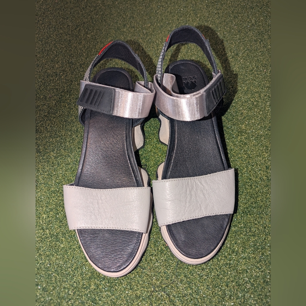 Sorel Women's Kinetic Impact Slingback Heel Sandals In Black and Gray
